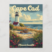 Cape Cod Beach, Massachusetts Vintag Postkarte (Vorderseite)