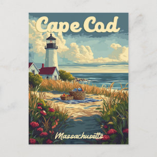 Cape Cod Beach, Massachusetts Vintage Postkarte