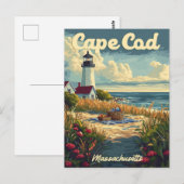 Cape Cod Beach, Massachusetts Vintage  Postkarte (Vorne/Hinten)