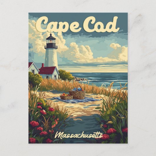 Cape Cod Beach, Massachusetts Vintage  Postkarte (Vorderseite)