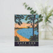 Cape Cod Beach, Massachusetts, Vintage Travel Postkarte (Stehend Vorderseite)