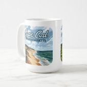Cape Cod Beach Strand Massachusetts Blau Kaffeetasse (Vorderseite Links)