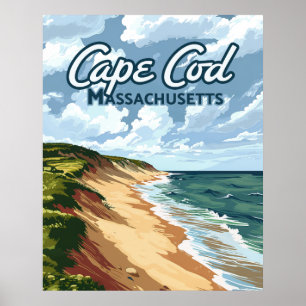 Cape Cod Beach Strand Massachusetts Blau Poster