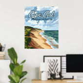 Cape Cod Beach Strand Massachusetts Blau Poster (Heimbüro)