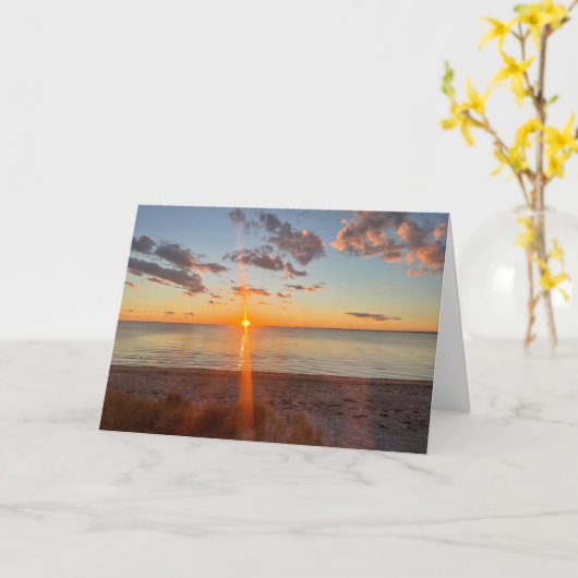 Cape Cod Beach Sunset Photo Karte (Gelbe Blume)