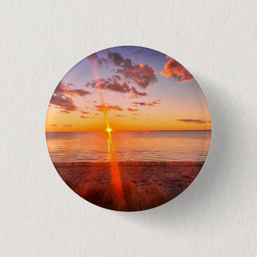 Cape Cod Beach Sunset Photo Pinback Button (Vorderseite)