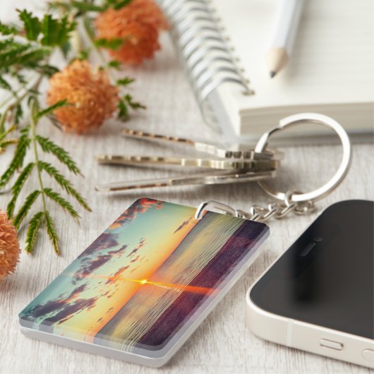 Cape Cod Beach Sunset Photo Schlüsselanhänger (Vorderseite rechts)