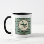 Cape Cod Blue Bird Markenzeichen Cranberry Label Tasse (Links)