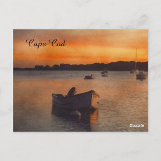 Cape Cod Boats bei Sunset Post Card Postkarte