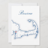 Cape Cod Bourne Hochzeitstisch Namenskarte Einladung (Vorderseite)