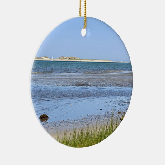 Cape Cod-Buchtozeanstrand Keramik Ornament (Rechts)