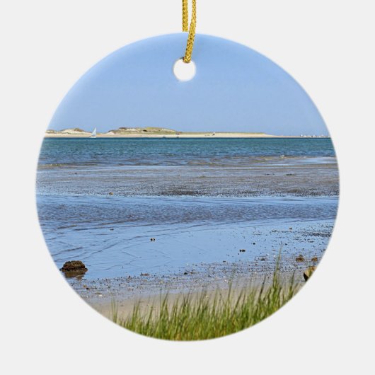 Cape Cod-Buchtozeanstrand Keramik Ornament (Vorne)