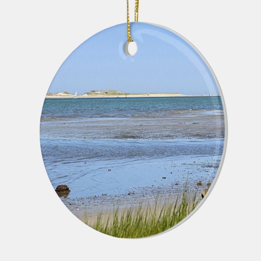 Cape Cod-Buchtozeanstrand Keramik Ornament (Links)