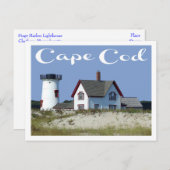 Cape Cod, Bühne Harbour Light, Chatham MA Post Car Postkarte (Vorne/Hinten)