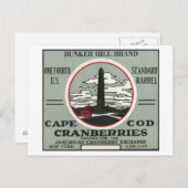 Cape Cod Bunker Hill Brand Cranberry Label Postkarte (Vorne/Hinten)