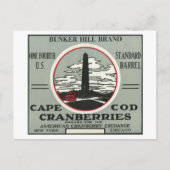 Cape Cod Bunker Hill Brand Cranberry Label Postkarte (Vorderseite)
