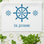 Cape Cod Captain's Wheel Linen Geschirrtuch (Gefaltet)