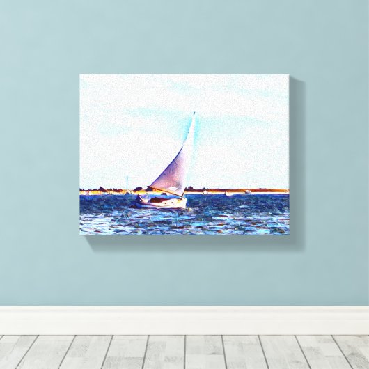 Cape Cod Catboat Under Sail Leinwanddruck (Insitu (Holzboden))
