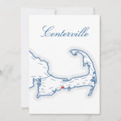 Cape Cod Centerville Karte Hochzeit Tisch Namenska (Vorderseite)