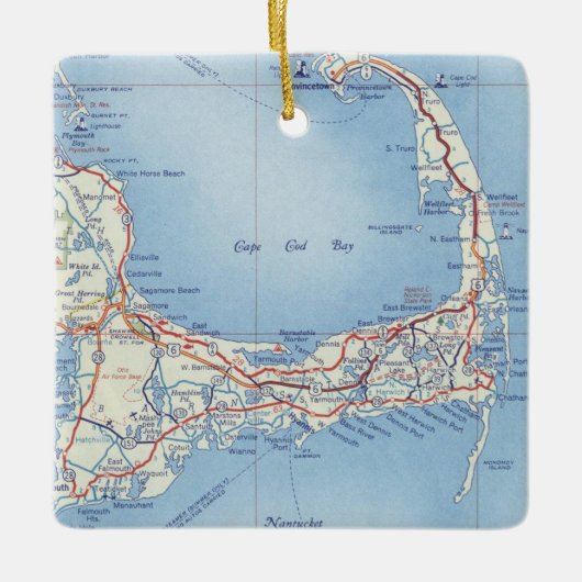 Cape Cod Classic Karte Keramikornament (Vorderseite)