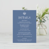 CAPE COD Coastal Blue Wedding Details Card Einladung (Stehend Vorderseite)