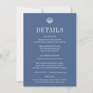 CAPE COD Coastal Blue Wedding Details Card Einladung