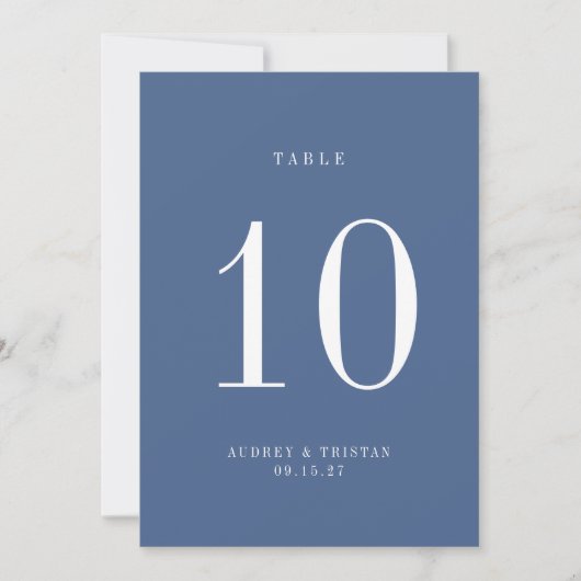 CAPE COD Coastal Blue Wedding Tischnummer Card (Vorderseite)