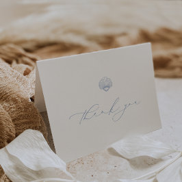 CAPE COD COASTAL Seashell Wedding Foto Dankeskarte