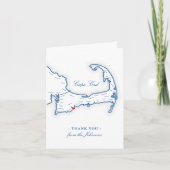 Cape Cod Elegante Hochzeit in Urlaubsort Dankeskarte (Vorderseite)
