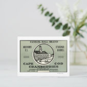Cape Cod Faneuil Hall Brand Cranberry Label Postkarte (Stehend Vorderseite)