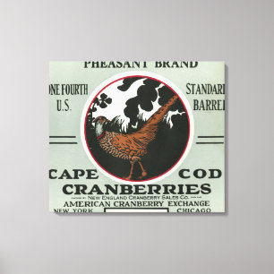 Cape Cod-Fasan-Marken-Moosbeeraufkleber Leinwanddruck
