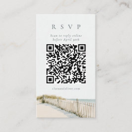 Cape Cod Golden Gras Serif QR Code RSVP Karte