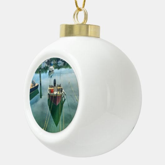 Cape Cod-Hafen-Weihnachtsbaum-Verzierung Keramik Kugel-Ornament (Rechts)