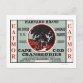 Cape Cod Harvard Eatmor Cranberries Marke Postkarte (Vorderseite)