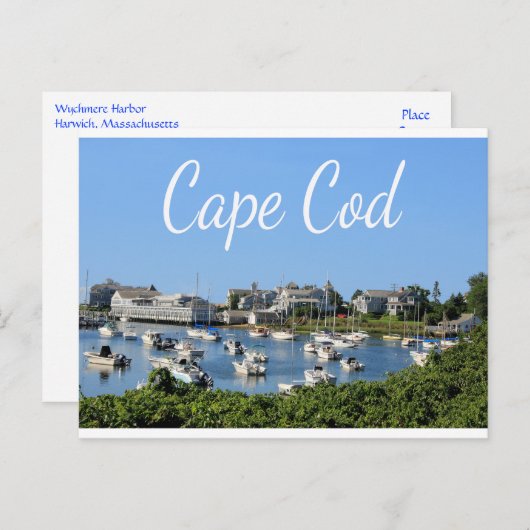 Cape Cod, Harwich MA Wychmere Harbor Postkarte (Vorne/Hinten)