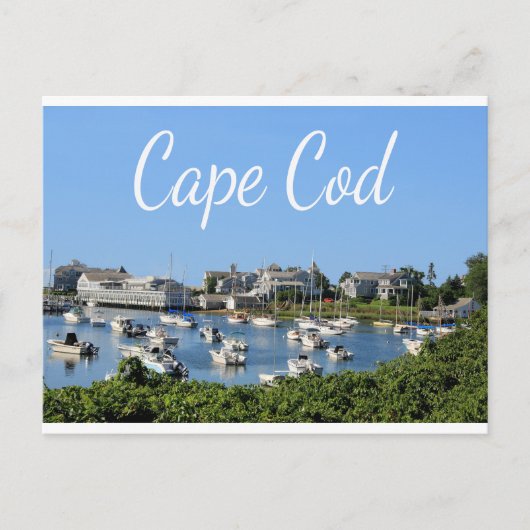 Cape Cod, Harwich MA Wychmere Harbor Postkarte (Vorderseite)
