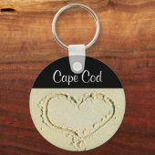 Cape Cod Heart on a Sandy Beach Key Chain Schlüsselanhänger (Vorderseite)