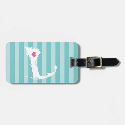 Cape Cod Heart | Zuhause Town Gepäckanhänger (Vorderseite horizontal)