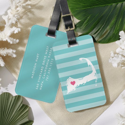 Cape Cod Heart | Zuhause Town Gepäckanhänger