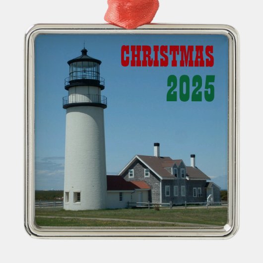 Cape Cod, Highland Lighthouse Ornament Aus Metall (Vorne)