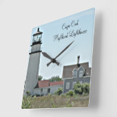 Cape Cod Highland Lighthouse Square Wall Clock Quadratische Wanduhr (Winkel)
