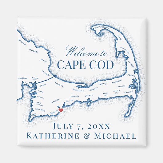 Cape Cod Hochzeit in Urlaubsort Gefallen Magnet (Vorne)