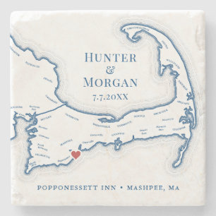 Cape Cod Hochzeit in Urlaubsort Gift Steinuntersetzer