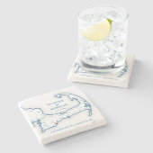 Cape Cod Hochzeit in Urlaubsort Gift Steinuntersetzer (Seitenansicht)