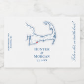 Cape Cod Hochzeit in Urlaubsort Nip Alkoholflaschenetikett (Einzelnes Label)