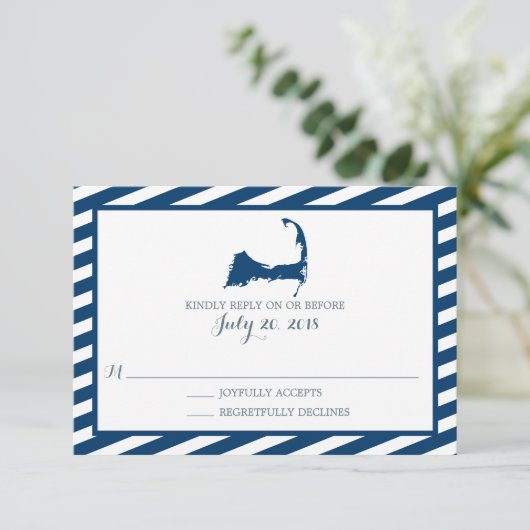 Cape Cod | HochzeitsrSVP RSVP Karte (Stehend Vorderseite)