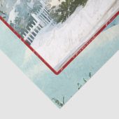 Cape Cod House Frohe Weihnachtsschnee Schneebäume Seidenpapier (Ausschnitt)