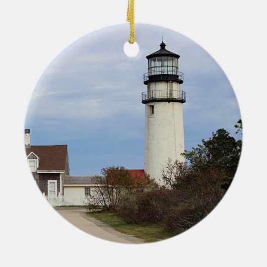 Cape Cod-Leuchtturm Keramik Ornament (Hinten)