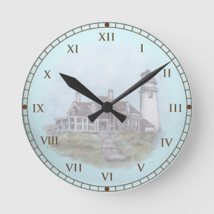 Cape Cod Leuchtturm Runde Wanduhr