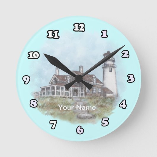 Cape Cod Leuchtturm-Uhr Runde Wanduhr (Vorderseite)